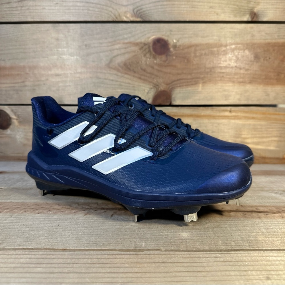 NEW Adidas Adizero Afterburner 8 “Team Navy” Blue Metal Baseball Cleats (H00978)